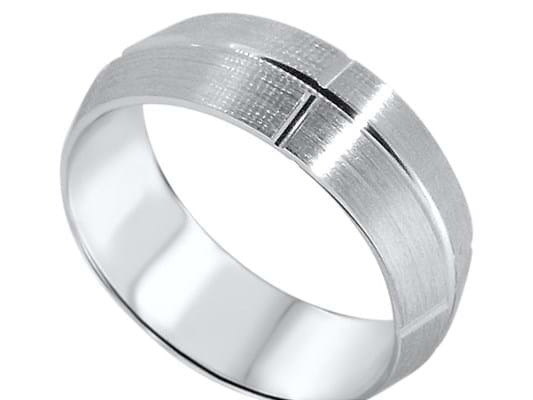 Textured and Engraved Wedding Ring
